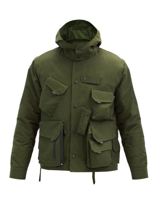 Matchesfashion.com South2 West8 - Tenkara Hooded Cargo-pocket Cotton-blend Jacket - Mens - Green