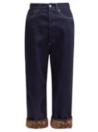 Matchesfashion.com Golden Goose - Breezy Bandana Trimmed Wide Leg Jeans - Womens - Indigo