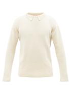 E. Tautz - Layered-collar Ribbed-wool Sweater - Mens - Beige