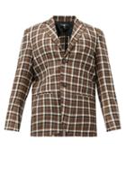 Matchesfashion.com Edward Crutchley - Single-breasted Checked Wool Jacket - Mens - Brown