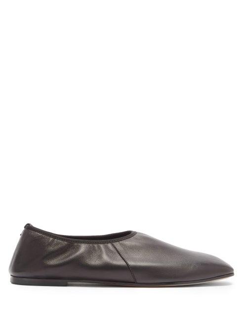 Matchesfashion.com Emme Parsons - High Throat Leather Ballet Flats - Womens - Black