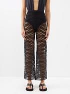 Sara Cristina - Playa Crochet-lace Trousers - Womens - Black
