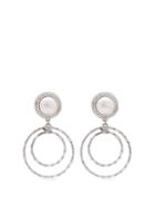 Matchesfashion.com Alessandra Rich - Faux Pearl Crystal Hoop Drop Earrings - Womens - Pearl