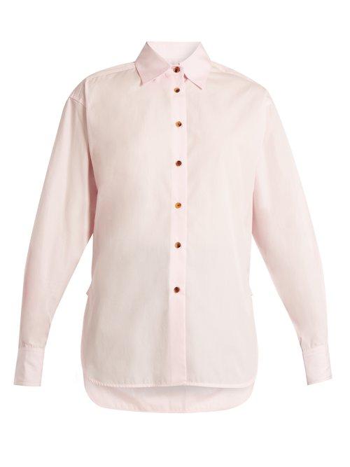 Matchesfashion.com Khaite - Maria Cotton Poplin Shirt - Womens - Light Pink