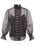 Matchesfashion.com Marc Jacobs - Polka Dot Silk Organza Blouse - Womens - Black