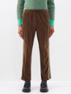Needles - Butterfly-embroidered Velour Track Pants - Mens - Brown
