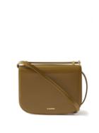 Jil Sander - Logo-embossed Leather Shoulder Bag - Womens - Khaki