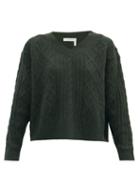 Matchesfashion.com See By Chlo - Aran-knit V-neck Sweater - Womens - Dark Green