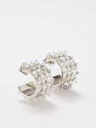 Amina Muaddi - Karma Spiked Crystal-embellished Hoop Earrings - Womens - White Multi