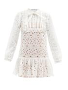 Ladies Rtw Self-portrait - Floral Guipure-lace Mini Dress - Womens - White