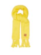 Matchesfashion.com Loewe - Anagram Logo Patch Mohair Blend Scarf - Womens - Yellow