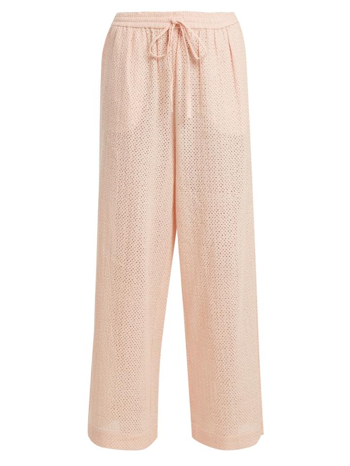 Marysia Swim Embroidered-cotton Wide-leg Trousers