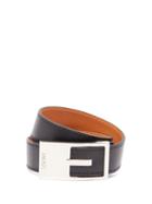 Matchesfashion.com Loewe - Logo Engraved Buckle Leather Bracelet - Womens - Black