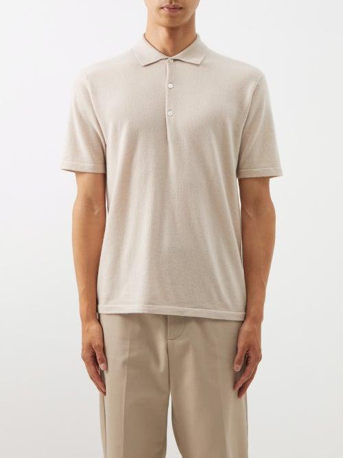 Arch4 - Mr Rochester Knitted-cashmere Polo Shirt - Mens - Beige