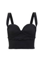 Ladies Rtw Altuzarra - Piper Sweetheart-neckline Ribbed Cropped Top - Womens - Black