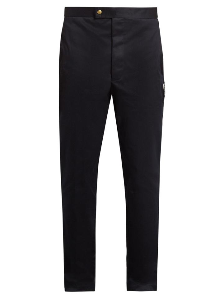Moncler Gamme Bleu Mid-rise Straight-leg Cotton-gabardine Trousers