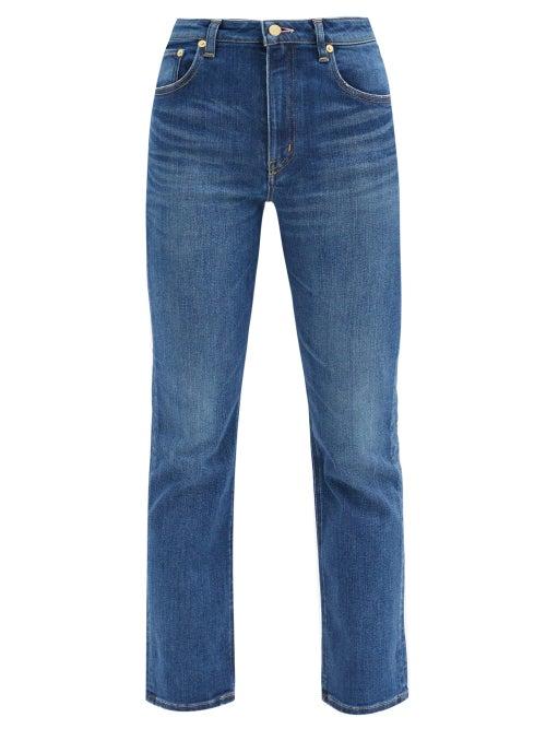 Matchesfashion.com Tu Es Mon Trsor - Rose Quartz Cropped Cotton Slim-leg Jeans - Womens - Dark Denim