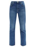 Matchesfashion.com Tu Es Mon Trsor - Rose Quartz Cropped Cotton Slim-leg Jeans - Womens - Dark Denim