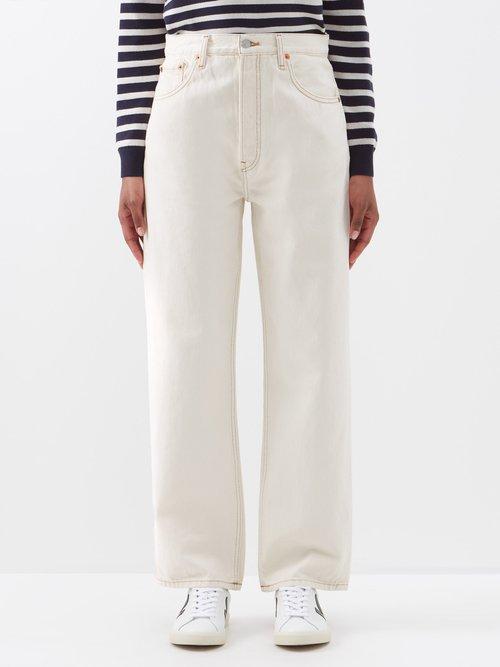 Re/done - 90s Low Slung Straight-leg Jeans - Womens - Ecru