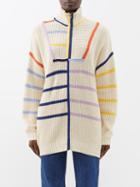 Staud - Hampton Striped Cotton-blend Sweater - Womens - White Multi
