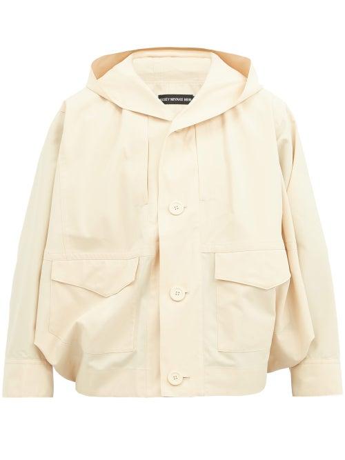 Matchesfashion.com Issey Miyake Men - Flap-pocket Canvas Hooded Jacket - Mens - Beige