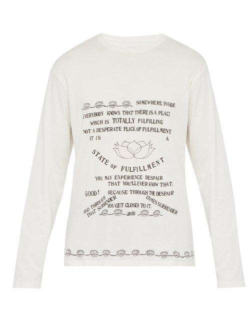 Matchesfashion.com Wales Bonner - Fulfillment Cotton Jersey T Shirt - Mens - Beige