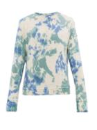 Matchesfashion.com The Elder Statesman - Tie Dyed Crew Neck Cashmere Sweater - Mens - Blue