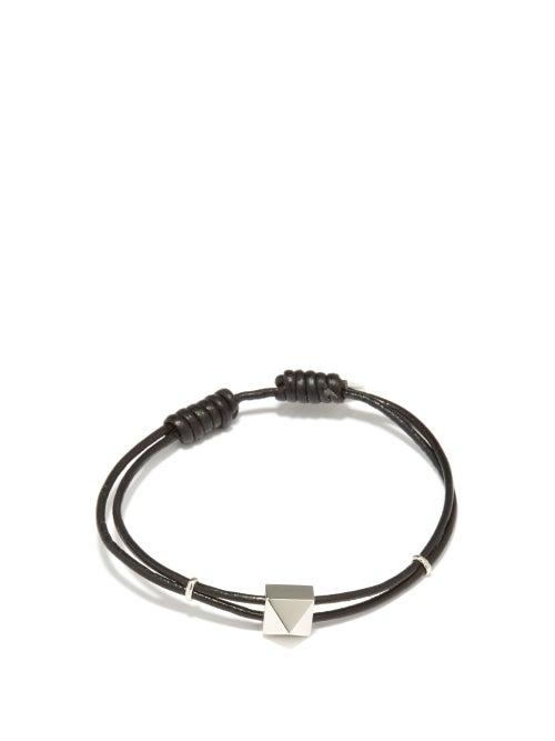 Matchesfashion.com Valentino Garavani - Roman Stud Leather Bracelet - Mens - Black