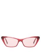 Matchesfashion.com Andy Wolf - Cat Eye Tinted Sunglasses - Womens - Red