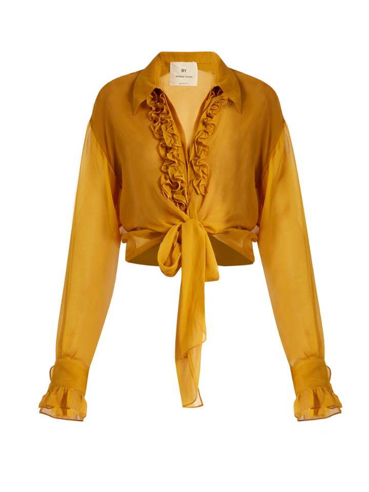 By. Bonnie Young Ruffle-trimmed Silk-chiffon Blouse