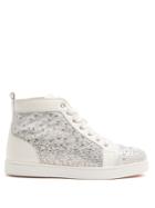 Christian Louboutin Galaxtidonna Crystal-embellished Leather Trainers