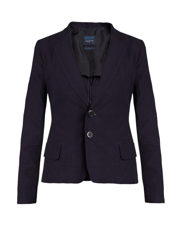Yohji Yamamoto Regulation Notch-lapel Bow-back Cotton Jacket