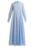 Palmer/harding Point-collar Pinstriped Cotton Dress