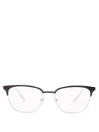 Matchesfashion.com Prada Eyewear - Logo Engraved D Frame Metal Glasses - Mens - Silver