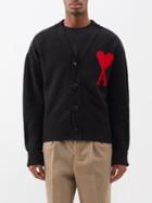 Ami - Ami De Caur-logo Wool Cardigan - Mens - Black