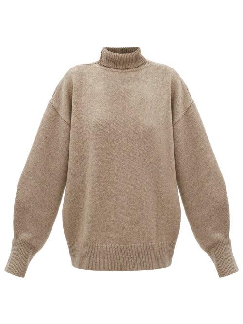 The Frankie Shop - Joya Roll-neck Merino Sweater - Womens - Taupe