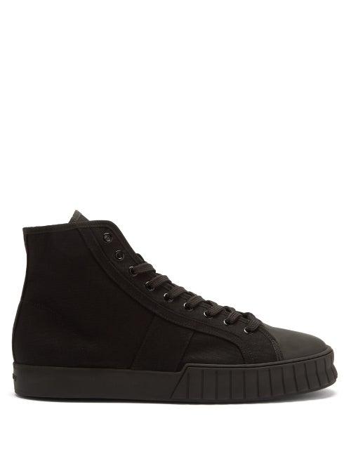 Matchesfashion.com Primury - Divid Hi Recycled-cotton Canvas Trainers - Mens - Black