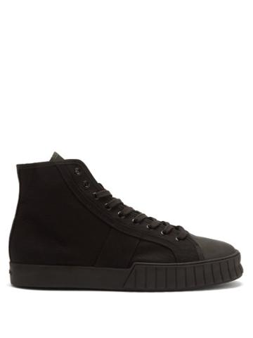 Matchesfashion.com Primury - Divid Hi Recycled-cotton Canvas Trainers - Mens - Black