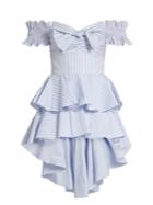 Caroline Constas Artemis Off-the-shoulder Striped Cotton Dress