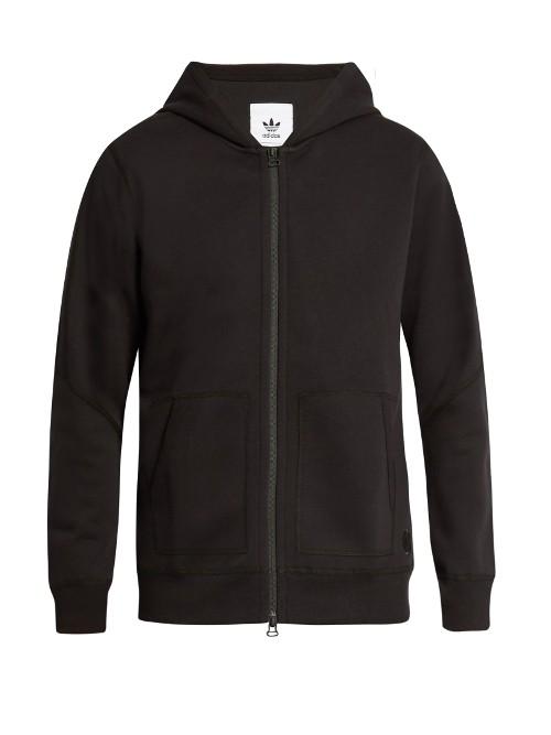 Adidas Originals By Wings + Horns Zip-through Bonded Cotton-jersey Hooded Sweatshirt