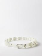 Our Legacy - Suede And Rubber Belt - Mens - White Multi