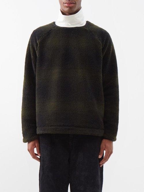 Ymc - Deliverance Checked Fleece Sweatshirt - Mens - Khaki Multi