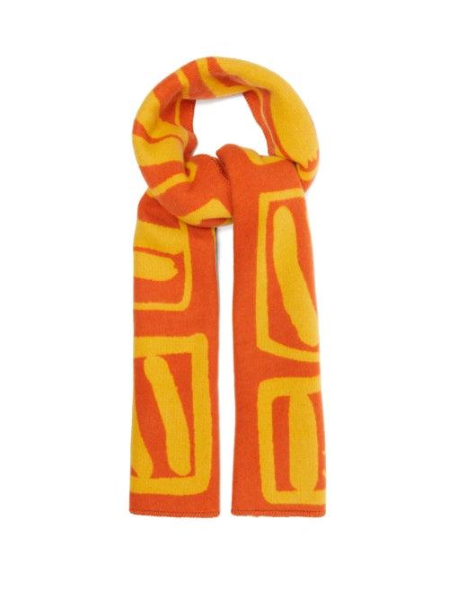 Matchesfashion.com Begg & Co. - X John Booth Double Faced Lambswool Blend Scarf - Mens - Orange