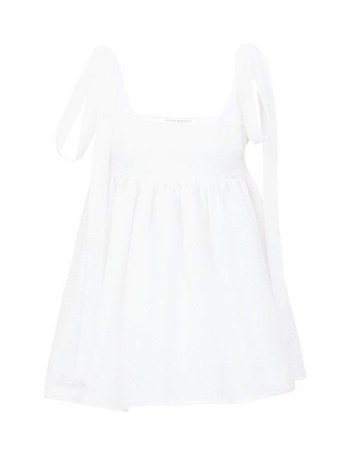 Matchesfashion.com Cecilie Bahnsen - Celina Floral-cloqu Top - Womens - White