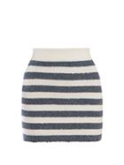 Matchesfashion.com Balmain - Striped Mini Skirt - Womens - Blue White