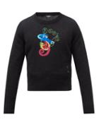 Fendi - Seahorse-logo Mohair-blend Sweater - Mens - Black