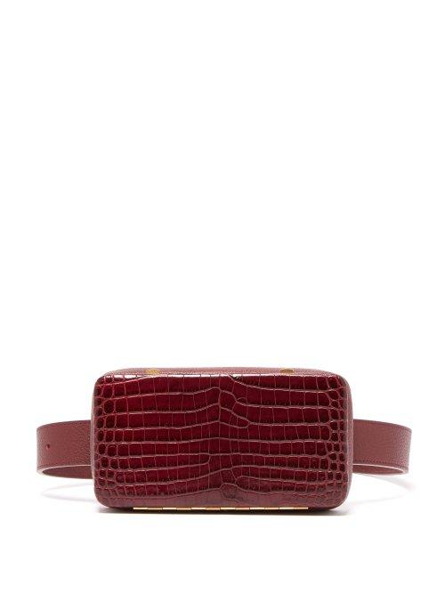 Matchesfashion.com Lutz Morris - Evan Crocodile Effect Leather Belt Bag - Womens - Burgundy