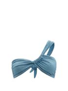 Sara Cristina - Narcissus Gathered Lam-jersey Bikini Top - Womens - Blue