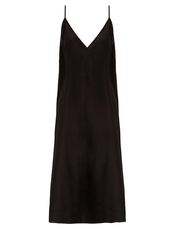 Raey Fitted Deep V-neck Silk Slip Dress