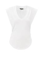 Isabel Marant - Zofia V-neck Cotton-jersey T-shirt - Womens - White